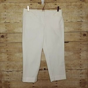 Ann Taylor LOFT Womens 4 Petite White Crop Pants